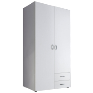Drehtürenschrank - weiß - 81 cm breit