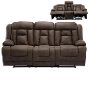 3-Sitzer Sofa - Vintage braun - Microfaserstoff in Lederoptik