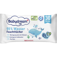 Rossmann Babydream Feuchttücher mit 99% Wasser