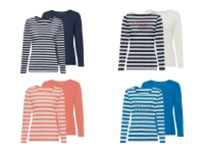 ESMARA® Damen Basic Langarmshirts, 2 Stück, mit Baumwolle 4.99 €