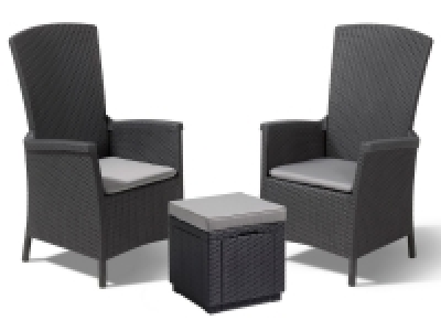 Keter Allibert Balkonmöbel Set »Vermont Premium«, 2 Relaxsessel, 1 Hoc