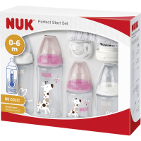 Rossmann Nuk First Choice+ Perfect Start Set mit Temperature Control Pink/Weiß