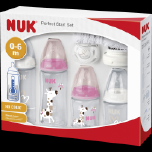Nuk First Choice+ Perfect Start Set mit Temperature Control Pink/Weiß