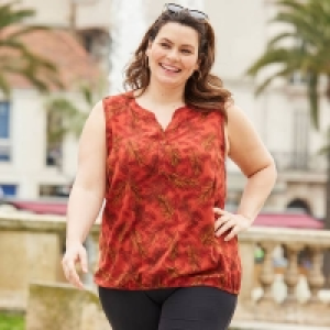 NKD  Damen-Bluse mit Palmblatt-Muster, große Größen