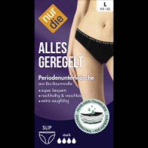 Rossmann Nur Die Periodenunterwäsche Slip stark schwarz Gr. L 44-46