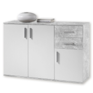 Roller  Sideboard - weiß-Beton-Optik - 120 cm breit