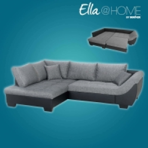 Ella@HOME Ecksofa - schwarz-anthrazit - Liegefunktion - Armlehne recht