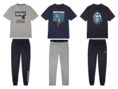 Lidl  Herren Pyjama, aus weicher Single-Jersey-Qualität, mit Print