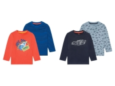 LUPILU® Kleinkinder Jungen Langarmshirts, 2 Stück, aus reiner Baumwoll