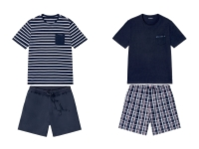 LIVERGY Herren Pyjama, aus reiner Baumwolle