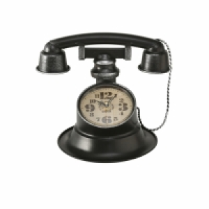 Tischuhr - Eisen - nostalgisches Telefon - 21x25 cm
