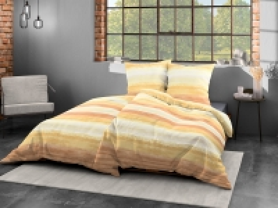 Bierbaum Mako-Satin Bettwäsche »Pastell Streifen«, Orange-Gelb