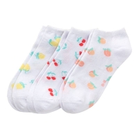 NKD  Damen-Sneaker-Socken mit Früchte-Muster, 3er-Pack