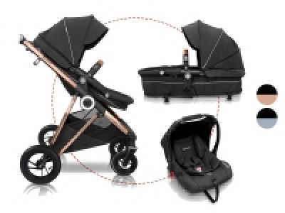 Lidl Babygo BabyGO 3in1 Buggy «Halime AIR Pram», mit Babywanne, Sportsitz und Bab