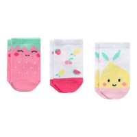 NKD  Baby-Mädchen-Sneaker-Socken mit Früchtemuster, 3er-Pack