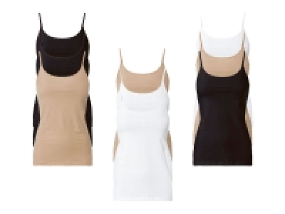 esmara Damen Spaghettiträgerhemden, 3 Stück, mit Rundhalsausschnitt 7.99 €