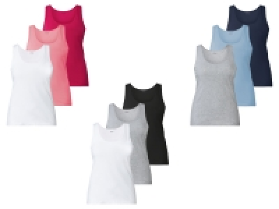 esmara Damen Achselhemden, 3 Stück, mit hohem Baumwollanteil 7.99 €