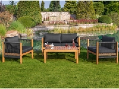 Lidl Greemotion Greemotion Outdoorlounge »Sunwood«, Echtholz, Rope, Inklusive Auflagen