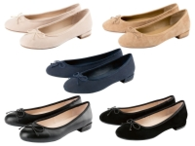 Lidl Esmara ESMARA® Ballerina Damen, gepolsterte Lederdecksohle, deutsche Schuhlei