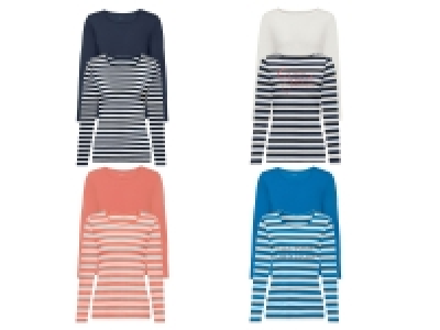 esmara Damen Basic Langarmshirts, 2 Stück, mit Baumwolle