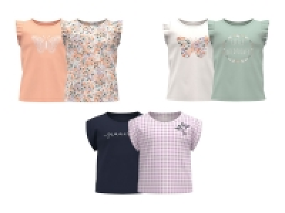 lupilu Kleinkinder Mädchen T-Shirts, 2 Stück, mit Print und Rundhalsau 3.99 €