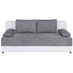 Roller  Boxspringsofa - weiß-grau - Dauerschläfer