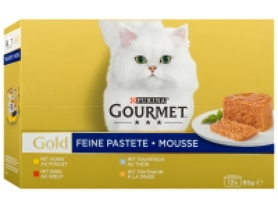 Gourmet Gold Katzennassnahrung Feine Pastete Huhn/Thunfisch/Truthahn/R