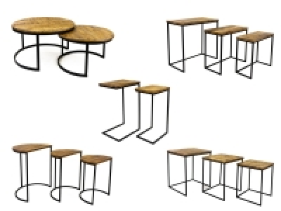 NOOR Living Beistelltisch Set, aus Mangoholz