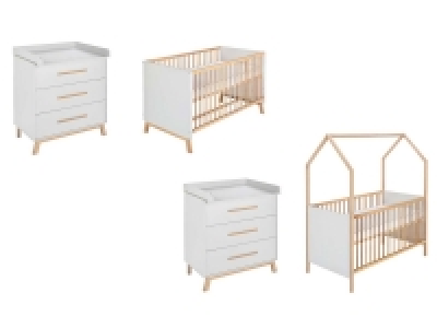 Schardt Kinderbett und Wickelkommode »Venice«, seidengrau/natur, Spars