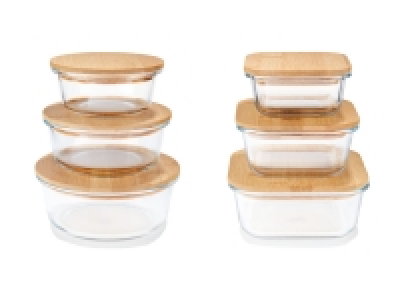 ERNESTO Glas Aufbewahrungsdosen, mit Bambusdeckel, 3er Set