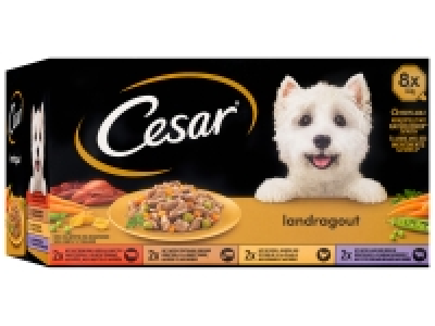 Lidl Cesar Cesar Hundenassfutter Landragout Vielfalt in Sauce Multipack, 8 x 150 