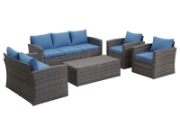 Lidl Mexo MeXo Gartenmöbel 7-Sitzer Lounge-Set, mit Tisch und Aufbewahrung inkl.