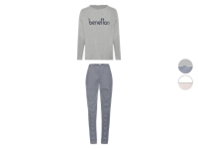 Benetton Damen Pyjama aus reiner Baumwolle
