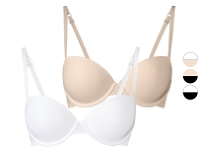 esmara Damen T-Shirt BHs, 2 Stück, mit verstellbaren Trägern