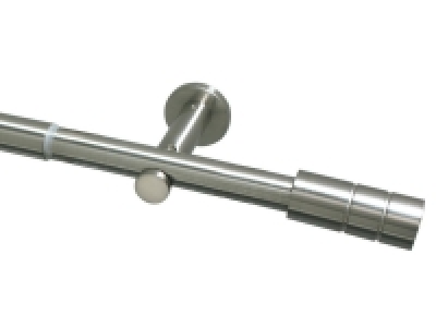 Gardinia Gardinenstangen Set 1-Lauf Zylinder Ø 22/25 mm edelstahl-opti