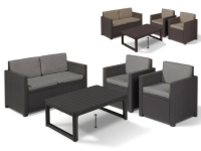 Lidl Keter Keter Allibert Lounge Set »Victoria«/ »Lyon Premium«, 4-teilig, mit Au