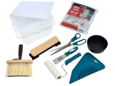 Nespoli Profi-Tapezierset, 9-teilig, Malerbürsten, Abdeckvlies, Spacht