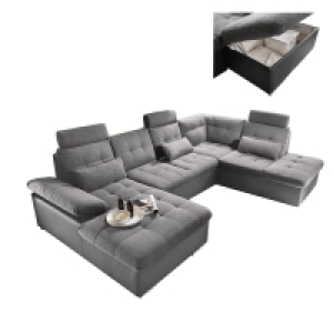 Wohnlandschaft - schwarz-anthrazit - Liegefunktion - Recamiere rechts  1,499.00 €