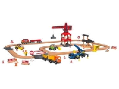 Playtive Holz Eisenbahn Baustelle, 68-teilig