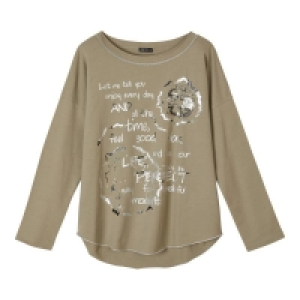 Damen-Shirt mit glänzendem Frontaufdruck 12.79 €
