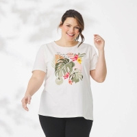 NKD  Damen-T-Shirt mit Blumendruck, große Größen