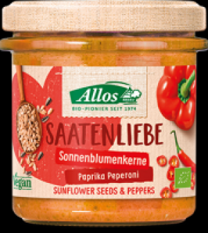 Ebl Naturkost  Allos Sonnenblumenkern Paprika Peperoni - Saatenliebe Brotaufstrich