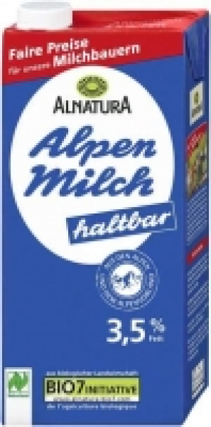 Haltbare Alpenmilch 3,5% 1.59 €