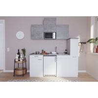 OBI  Respekta Küchenzeile KB180WWBMICG 180 cm Weiß-Beton Optik