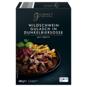Aldi Süd  GOURMET FINEST COUSINE Wildschwein-Gulasch in Dunkelbiersauce 400 g