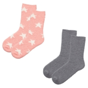 Aldi Süd  BLUE MOTION Damen Flausch-Socken, 2er-Set