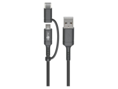 Goobay USB-A 2.0 auf USB-C(TM) und Micro-USB 2.0 Kabel, schwarz, 1 m 4.49 €
