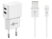 Lidl Goobay Goobay Dual USB-A 2.0 auf Apple Lightning-Ladeset (12W), weiß