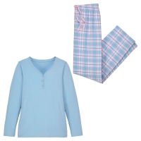 Aldi Süd  BLUE MOTION Damen Flanell-Pyjama