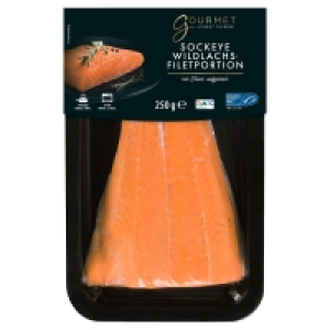 Aldi Süd  GOURMET FINEST CUISINE Sockeye-Wildlachsfilet 250 g